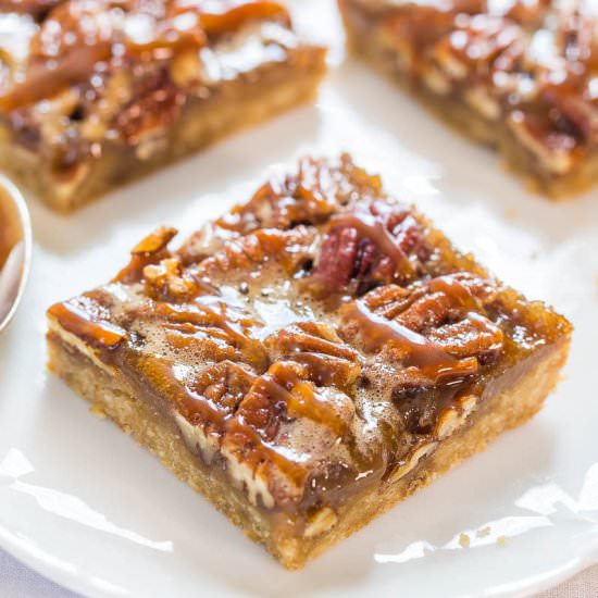 Salted Caramel Maple Pecan Pie Bars