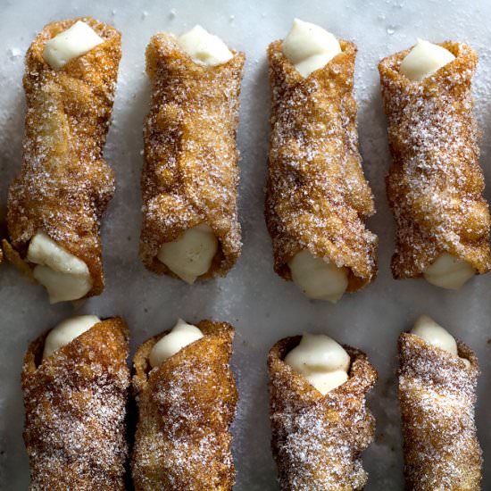 Dumpling wrapper cannoli