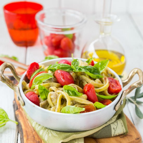 Tagliatelle with eggplant cream