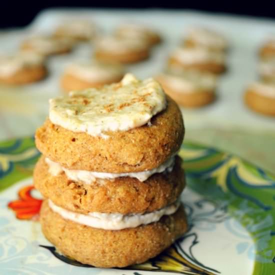 Soft Pumpkin Cookies with Icing