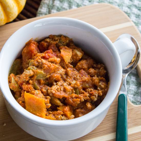 Crockpot Pumpkin Turkey Chili
