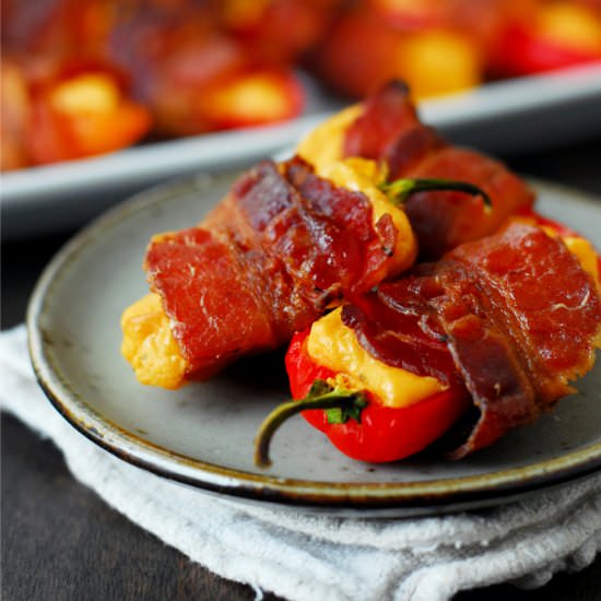 Spicy Bacon Wrapped Sweet Peppers