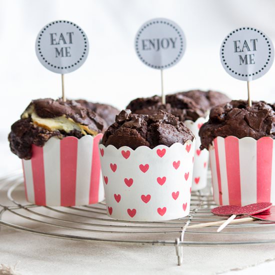 Chocolate Muffins w Cheese Cake Filling