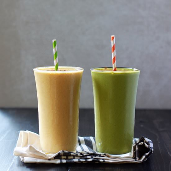 Vegan Pumpkin Pie Smoothies 2 Ways