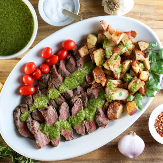 Grilled steak & potatoes