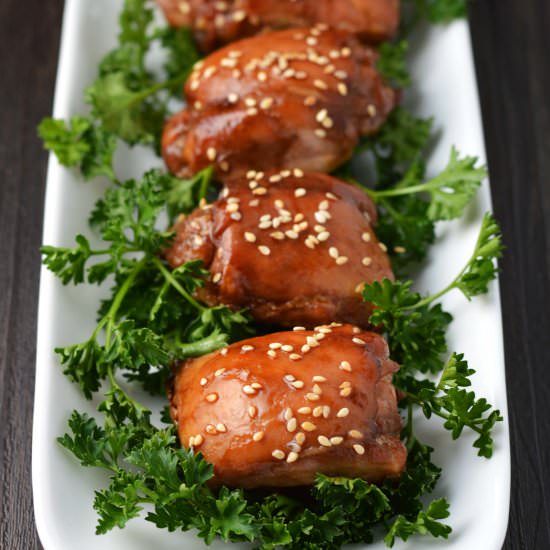Sticky sesame chicken