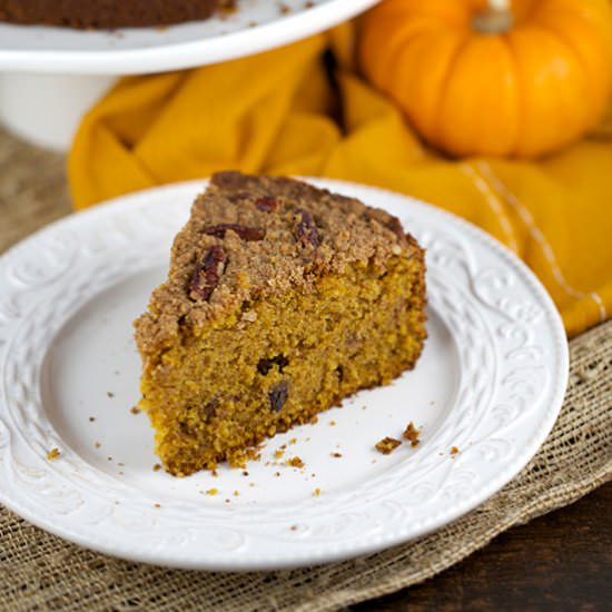 Pumpkin Pecan Streusel Coffee Cake