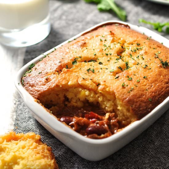 Chili Con Carne Corn Bread Pie