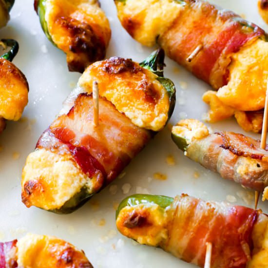 Bacon Wrapped Cheesy Jalapeños