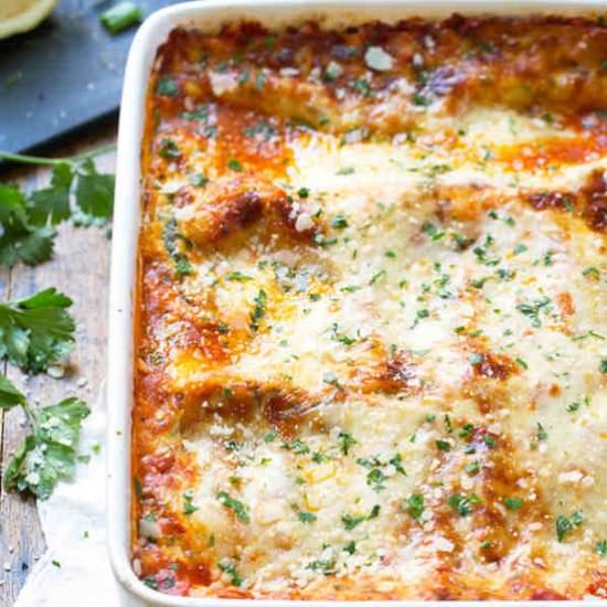 Creamy Tomato Lasagna Florentine