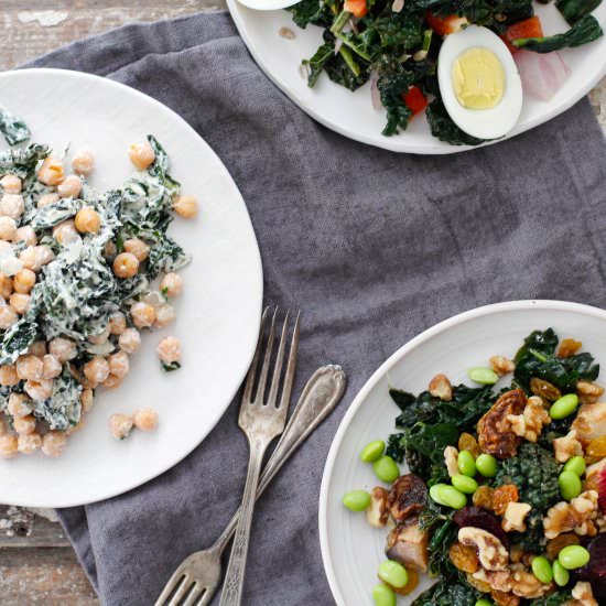 Massaged Kale Salad, Three Ways
