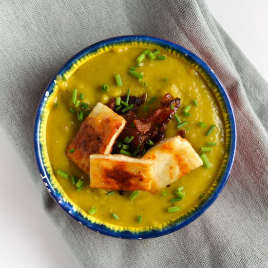 Curried Split Pea Soup w/ Paneer