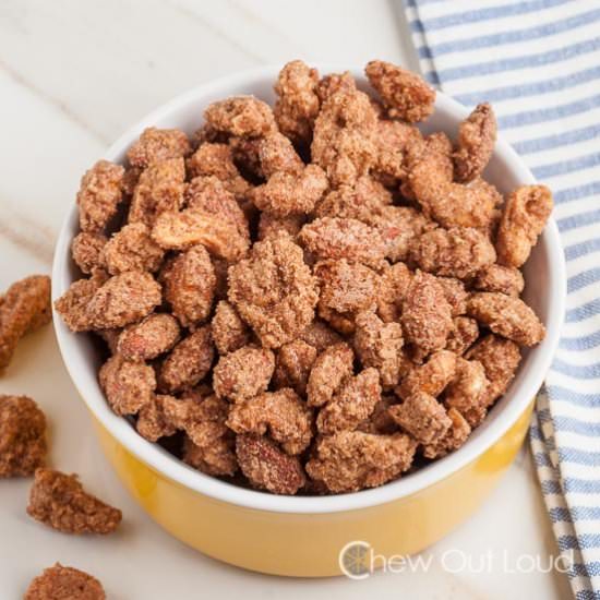 cinnamon sugar candied nuts