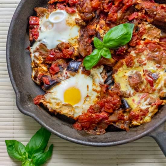 Mediterranean eggplant shakshuka