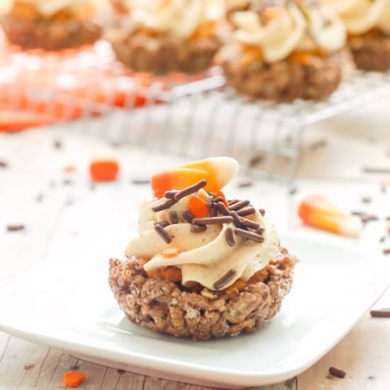 Krispie Pumpkin Spice Oreo Tartlets