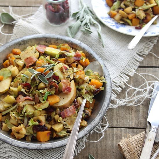 Brussels sprouts & pumpkin hash