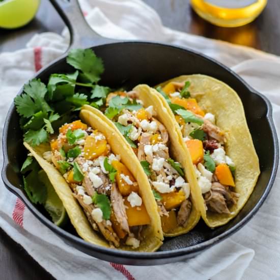 Slow Cooker Squash and Pork Tacos