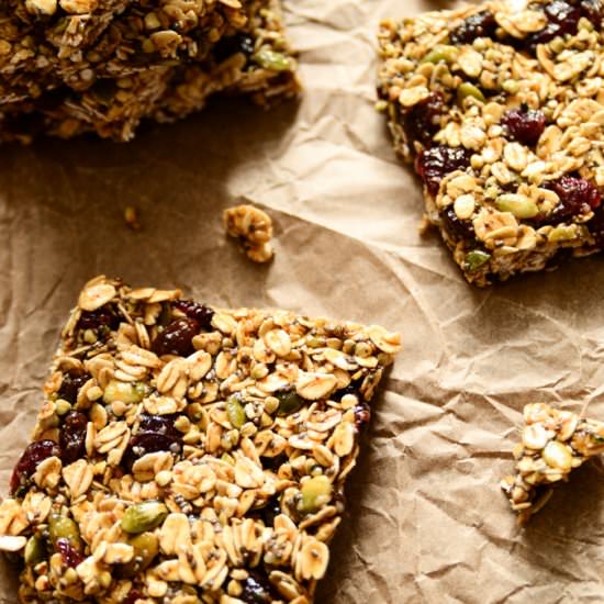 Pumpkin & Cranberry Granola Bars