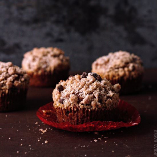 Chocolate Chip Pumpkin Crumb Muffins