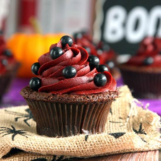 Halloween Devil’s Food Cupcakes