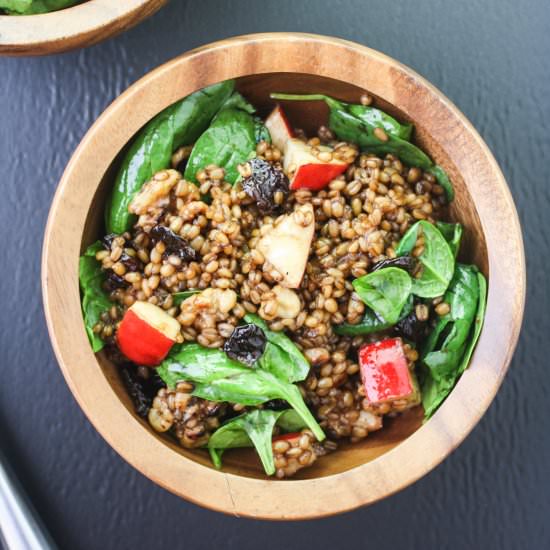 Pear and Walnut Wheat Berry Bowl