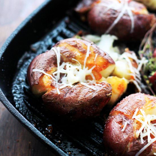 Crispy Parmesan Smashed Potatoes