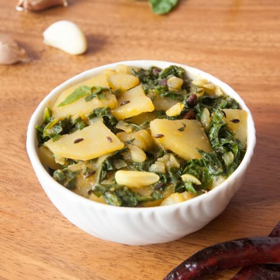 Potatoes with Spinach