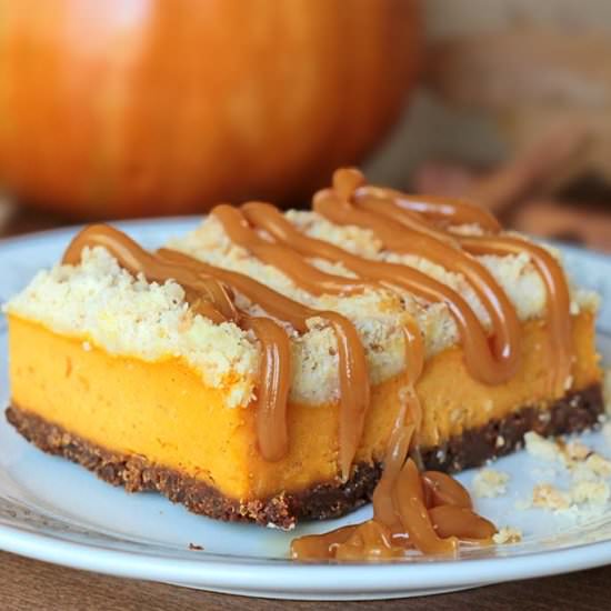 Pumpkin Cheesecake Bars with Ginger