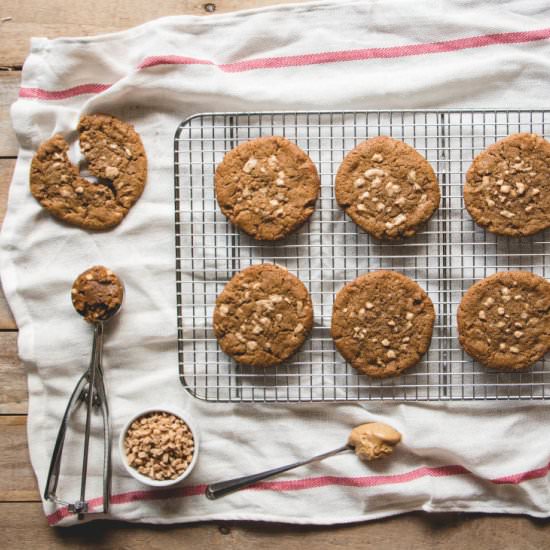 Maple Peanut Butter Toffee Cookies