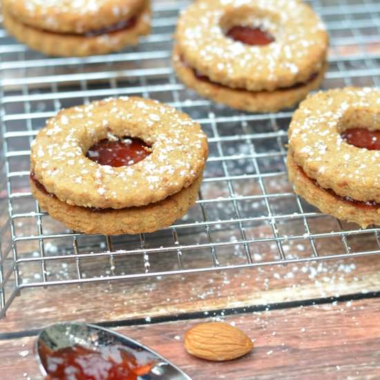Grain Free Almond Linzer Cookies