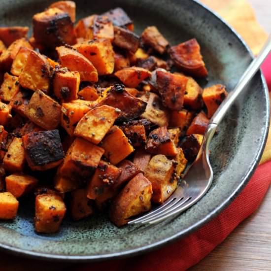 North Indian-spiced sweet potatoes