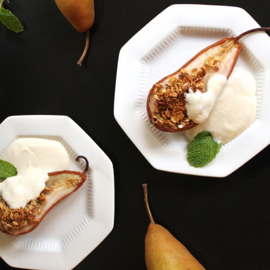 Baked Pears with Ricotta Cream