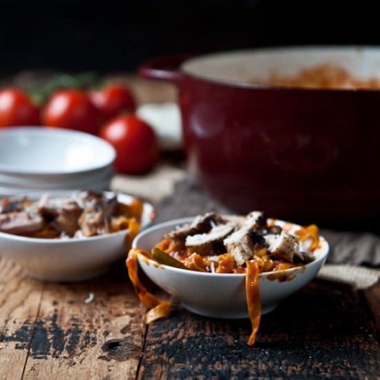 One Pot Tomato Parmesan Fettuccini