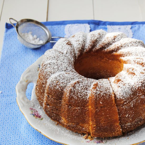 Kefir, Coconut and Lemon Curd Bundt