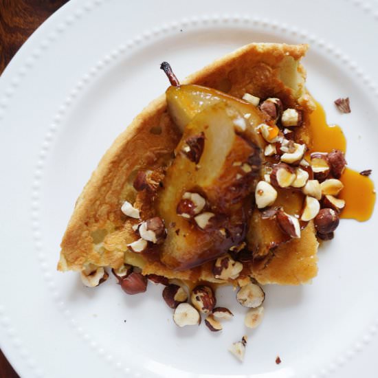 Dutch Baby with Roasted Pears