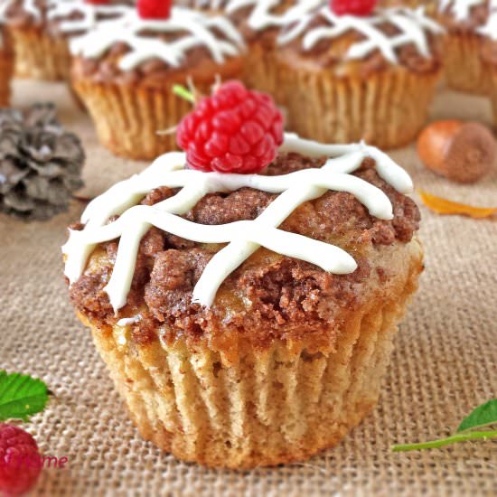 Apple Banana Muffins with Cinnamon