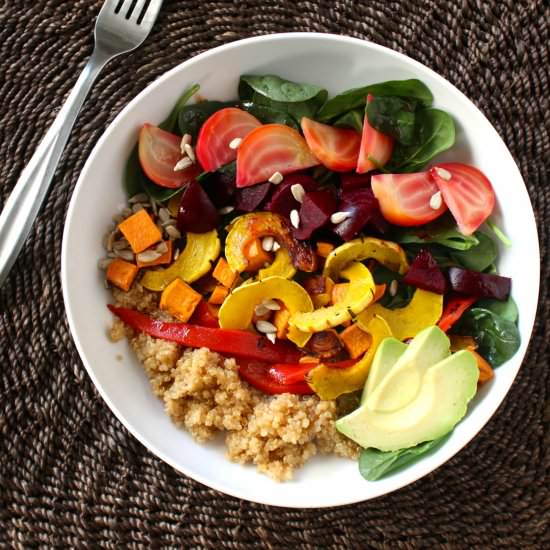 Roasted Roots Rainbow Salad