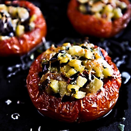 Tomatoes Parmigiana with Eggplants