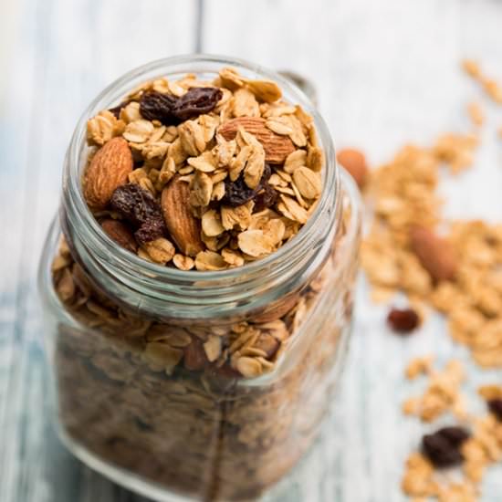 Almond Maple Granola with Raisins