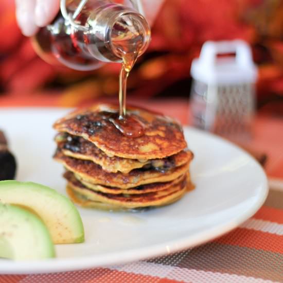 Peach Blueberry Pancakes