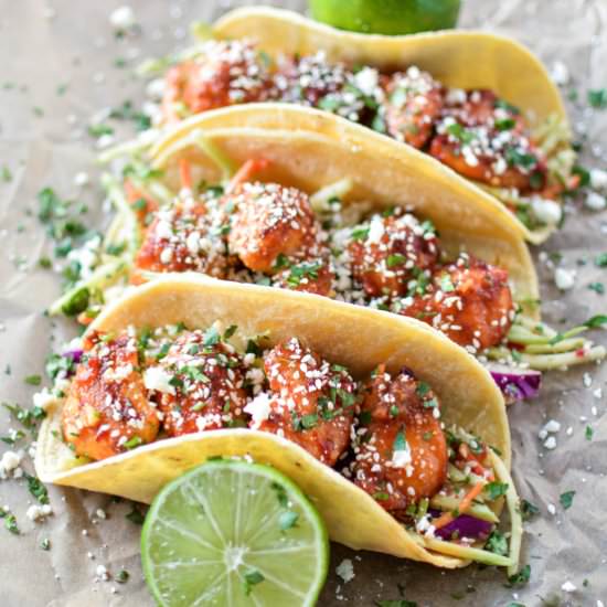 Oven Fried Korean Chicken Tacos