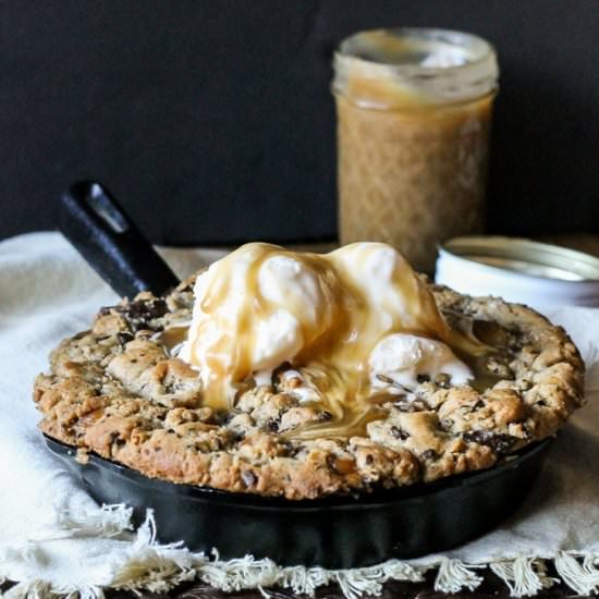 Dark Chocolate Chunk Skillet Cookie