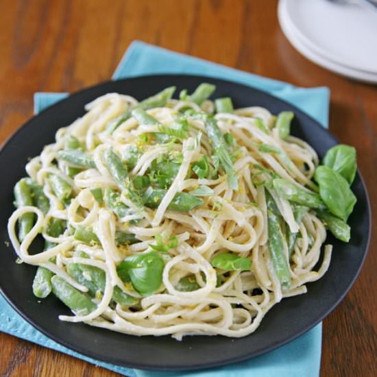 Lemon Basil Pasta with Green Beans