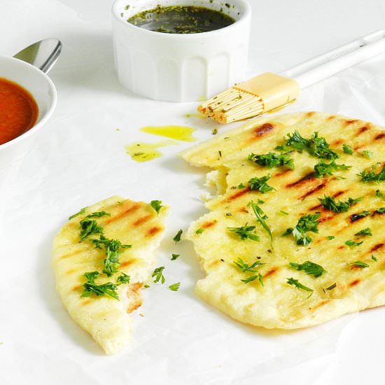 Grilled bread with herb oil