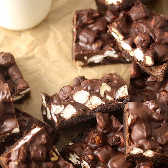 Rocky Road Cookie Fudge Bars
