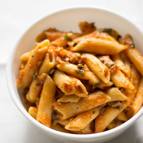 Vegan Rigatoni Mushroom Bolognese