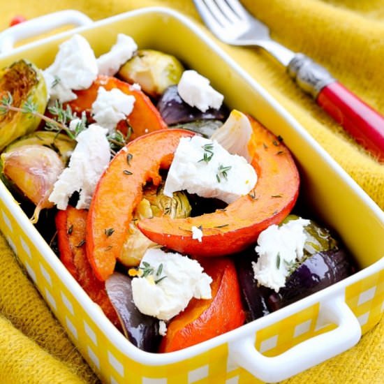 Roasted Vegetables with Goat Cheese