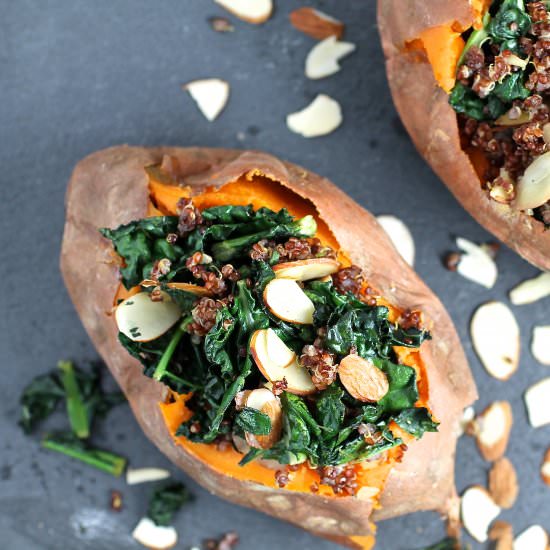 Kale & Quinoa Stuffed Sweet Potato