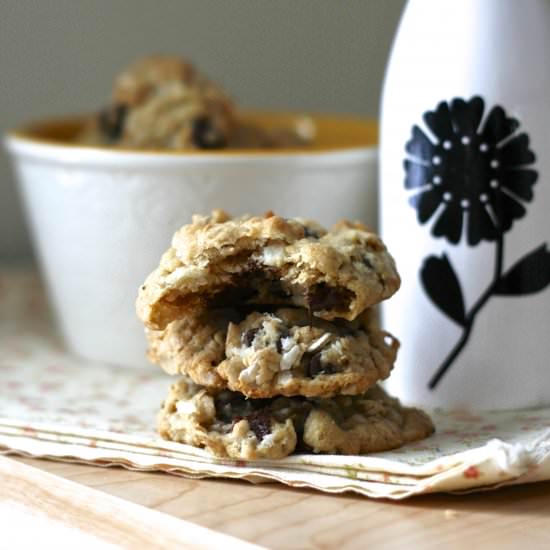 Coconut Oatmeal Choc Chip Cookies