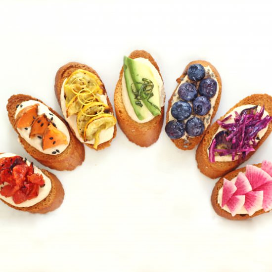 Vegan Rainbow Crostini